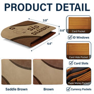 First Dad Now Grandpa - Personalized Leather Wallet