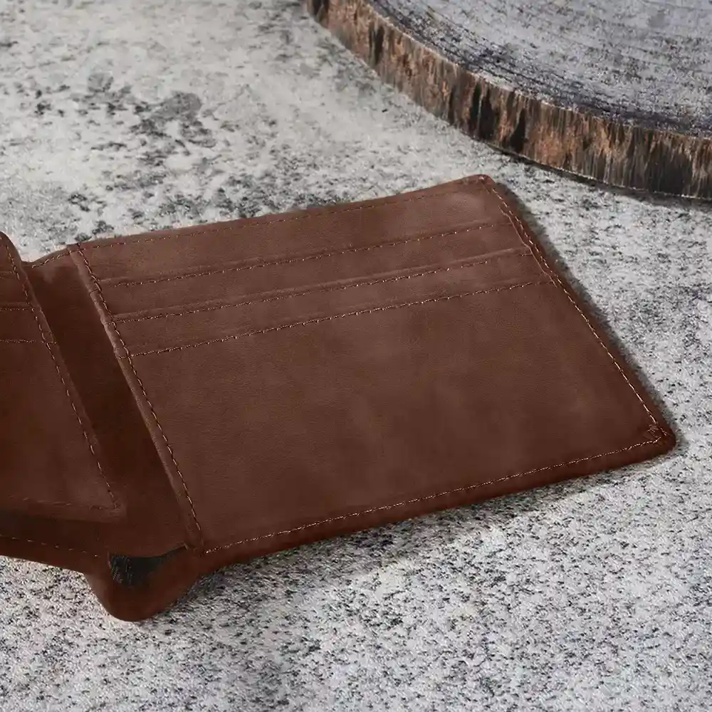 First Dad Now Grandpa - Personalized Leather Wallet
