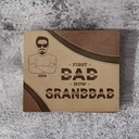 Gift For Men,Gift For Grandpa - First Dad Now Grandpa - Personalized Leather Wallet
