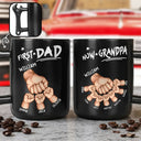 Gift For Father,Gift For Husband,Gift For Couples,Gift For Men,Gift For Grandpa,Non-Eng,Icon,Adorable - First Dad Now Grandpa Fist Bumps With Kids - Personalized Wrench Shaped Handle Mug