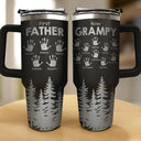 Gift For Father,Dad - Children,Gift For Grandpa,Grandpa - Grandkids,Happy - First Dad Now Grandpa Hand Prints - Personalized Engraved 40oz Tumbler