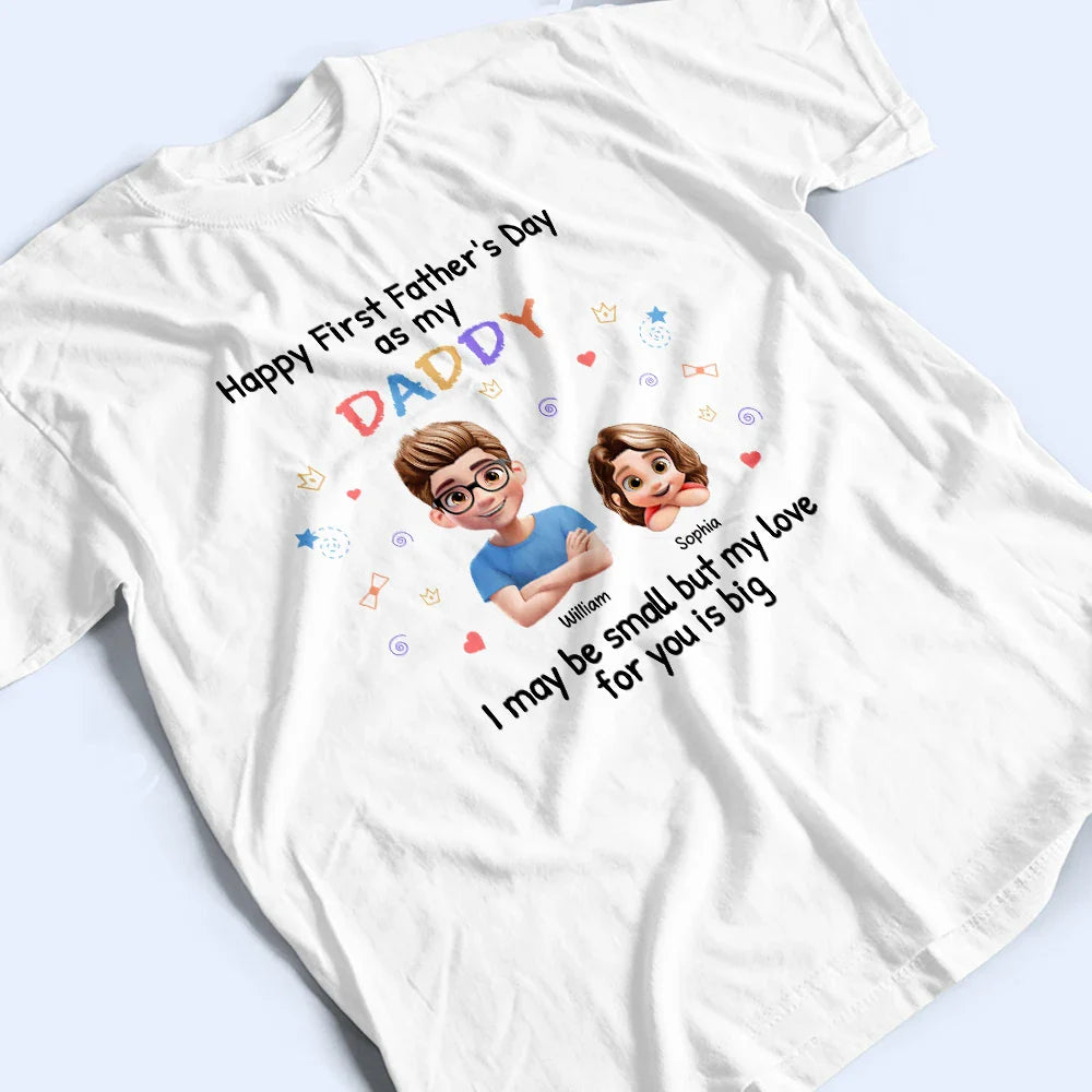 New Dad, Gift For Father, Happy - First Father Day With Baby - Personalized Combo T Shirt And Baby Onesie