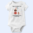 New Dad, Gift For Father, Happy - First Father Day With Baby - Personalized Combo T Shirt And Baby Onesie