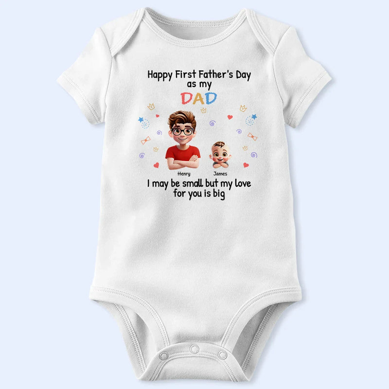 New Dad, Gift For Father, Happy - First Father Day With Baby - Personalized Combo T Shirt And Baby Onesie