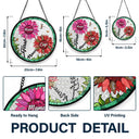 Gift For Grandma,Gift For Mother,Gift For Wife,Happy - First Mom Now Grandma - Personalized Stained Glass Window Hanging Suncatcher