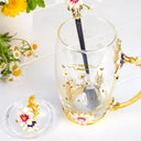 Gift For Grandma,Grandma - Grandkids,Happy - First Mom Now Grandma Birth Month Flower - Personalized Glass Flower Tea Cup