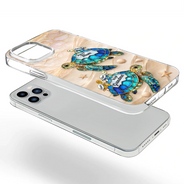 Gift For Grandma,Grandma - Grandkids,Gift For Mother,Beach,Happy,Non-Eng,Icon,Proud - First Mom Now Grandma Turtle - Personalized Clear Phone Case
