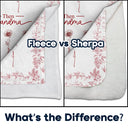 Christmas,Grandma - Grandkids,Gift For Grandma,Happy - First Mom Then Grandma Birth Month Flower Chinoiserie Toile - Personalized Fleece Blanket, Sherpa Blanket