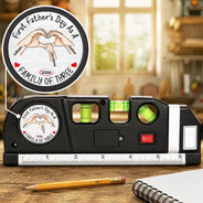 Gift For Men,Gift For Father,Gift For Boyfriend,Gift For Couples,Gift For Husband,New Dad,New Mom,Non-Eng,Vector,Adorable - First Time As Family Of Three - Personalized Laser Level Tool