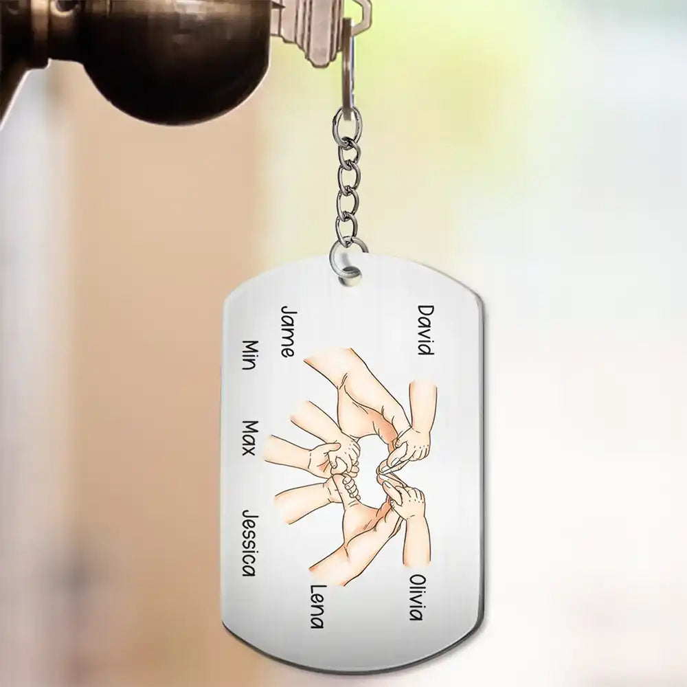 Gift For Father,Gift For Men,Happy,Vector - First Time Ever As A Family Of Three - Personalized Aluminum Keychain