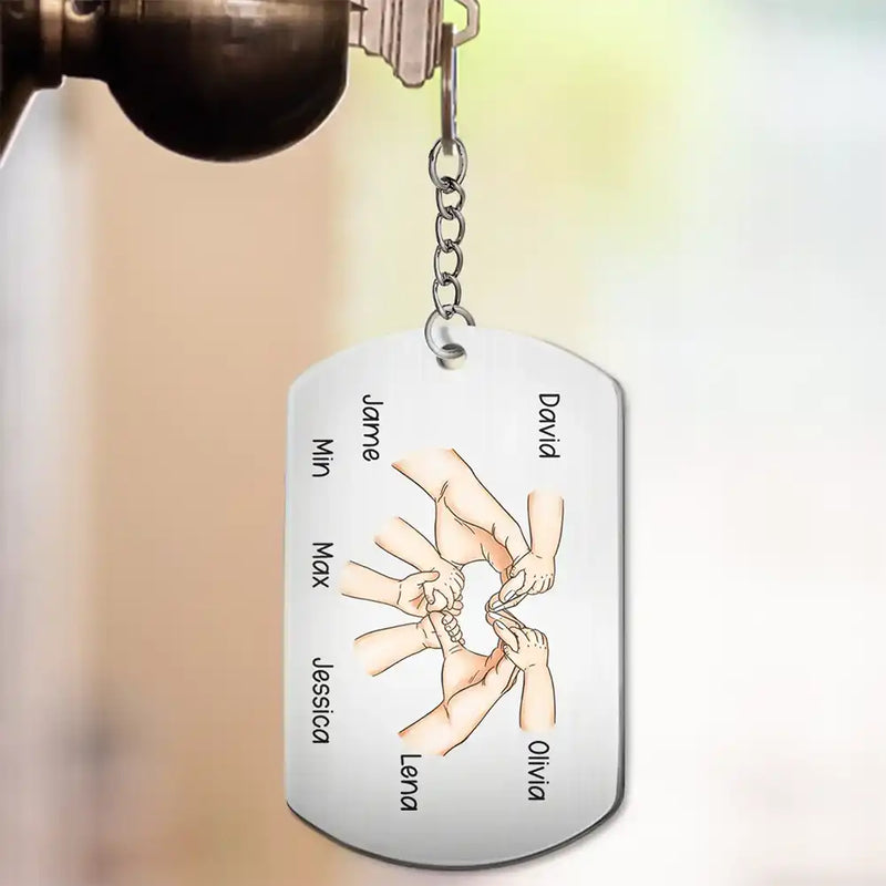 Gift For Father,Gift For Men,Happy,Vector - First Time Ever As A Family Of Three - Personalized Aluminum Keychain
