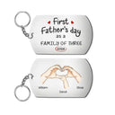 Gift For Father,Gift For Men,Happy,Vector - First Time Ever As A Family Of Three - Personalized Aluminum Keychain