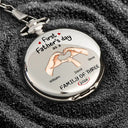 Gift For Father,Gift For Men,Happy,Vector - First Time Ever As A Family Of Three - Personalized Pocket Watch