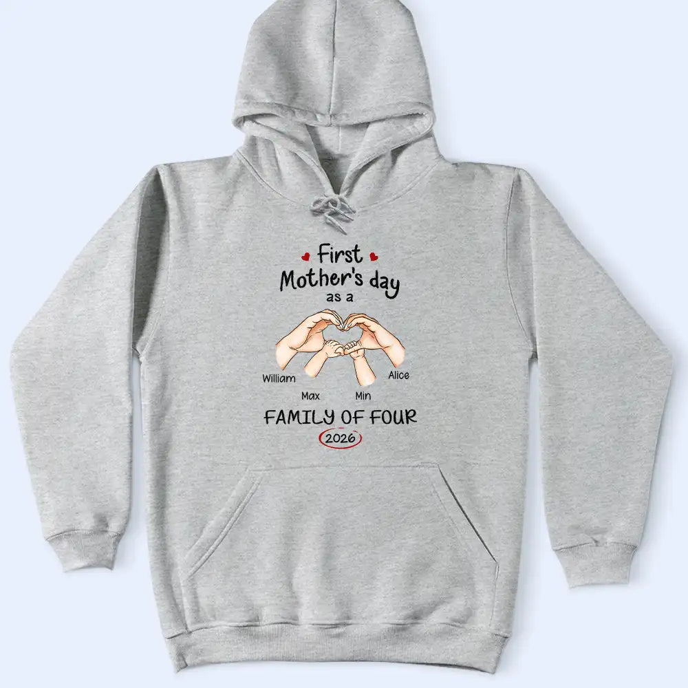 Gift For Mother,Gift For Father,Gift For Kids,Gift For Men,Gift For Women,Happy,Family,Non-Eng,Vector - First Time Ever As A Family Of Three - Personalized T Shirt
