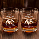 Gift For Father,Gift For Men,Happy,Vector - First Time Ever As A Family Of Three - Personalized Whiskey Glass
