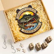 Fishing,Funny,Gift For Men,Gift For Women - Fish Caught This Year - Personalized Hanging Tracker Sign
