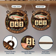 Gift For Men,Fishing,Happy - Fish Caught This Year Just One More Cast - Personalized Hanging Tracker Sign