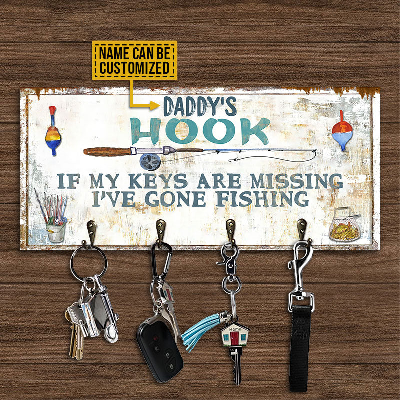 Porte-clés en bois personnalisé « Je suis allé pêcher »