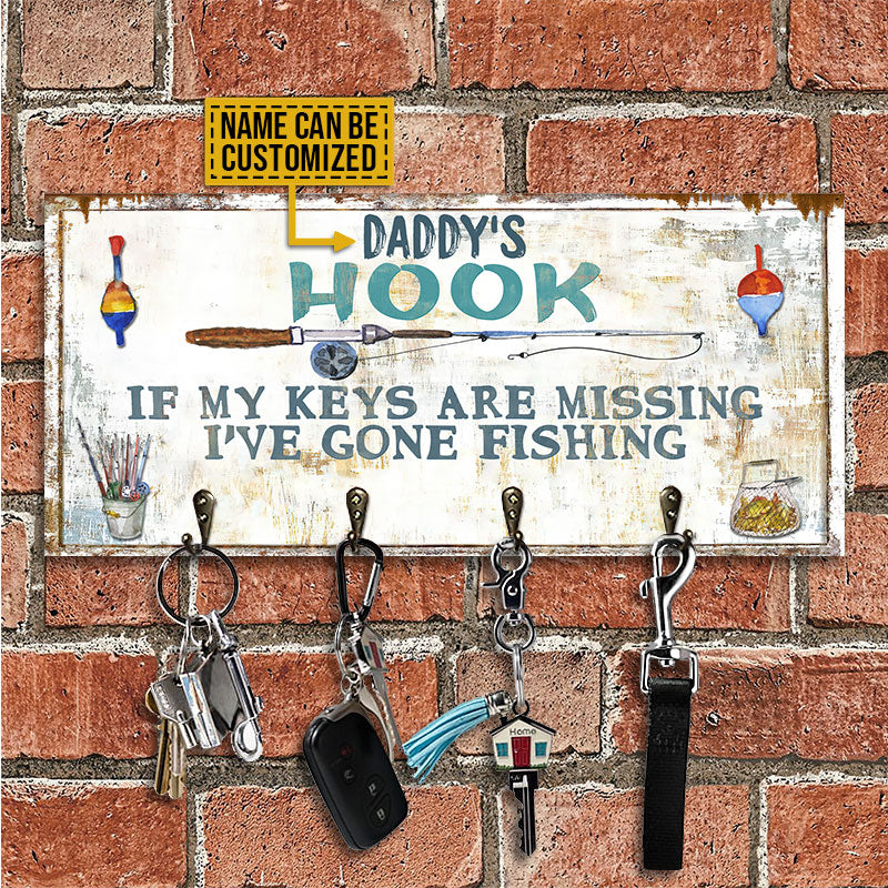 Porte-clés en bois personnalisé « Je suis allé pêcher »