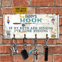 Porte-clés en bois personnalisé « Je suis allé pêcher »