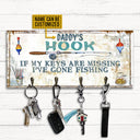 Porte-clés en bois personnalisé « Je suis allé pêcher »