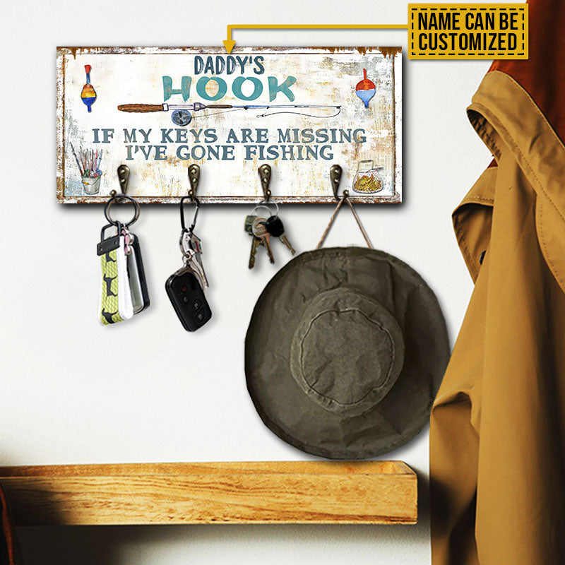 Porte-clés en bois personnalisé « Je suis allé pêcher »