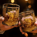 Fishing, Gift For Yourself, Gift For Men, Happy - Fishing Camping Fisher Man Old Fashioned - Personalized Whiskey Glass