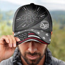 Gift For Husband,Gift For Father,Happy,Gift For Grandpa,Gift For Men - Fist Bump Best Dad Ever Papa Flag - Personalized Classic Cap 