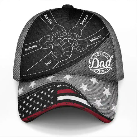 Fist Bump Best Dad Ever Papa Flag - Personalized Classic Cap