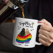 Gift For Couples, Gift For Husband, Gift For Wife, Gift For Boyfriend, Gift For Girlfriend, LGBT, Love - Flag Together Since - Personalized Mug