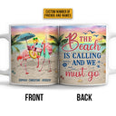 Flamingo Bestie The Beach Is Calling Custom Mug
