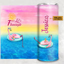 Flamingo Let's Flamingle Custom Skinny Tumbler