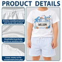 Gift For Kids, Beach, Summer, Adorable, Icon - Flamingo Shark Summer Custom Name - Personalized Kids Clothing Set