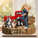 Gift For Couples,Gift For Husband,Gift For Wife,Gift For Boyfriend,Gift For Girlfriend,LGBT,Love - Flannel Standing Couple You And Me We Got This - Personalized Custom Shaped Wooden Plaque