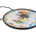 Gift For Wife,Gift For Women,Gift For Yourself,Gift For Mother,Gift For Aunt,Gift For Grandma,Gift For Daughter,Gift For Sisters,Single Mom,Mom - Daughters (Adult),Mom - Daughters (Young),Mom - Sons,Mom - Children,Grandma - Grandkids,Love - Floral Frame Grandma Mother And Children - Personalized Stained Glass Window Hanging Suncatcher