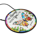 Family,Memorial,Sad - Floral Art Memorial I'm Always With You - Personalized Stained Glass Window Hanging Suncatcher