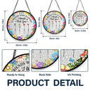 Gift For Women, Gift For Bestie, Old Best friends, Love - Floral Frame Grow An Old Friend - Personalized Stained Glass Window Hanging Suncatcher