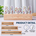 Gift For Mother,Gift For Grandma,Gift For Bestie,Family - Floral Letter Mom Dad Family Love - Personalized Custom Shaped LED Light
