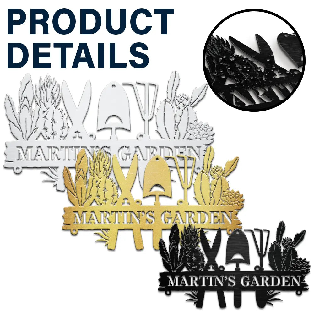 Gardening - Flower Vegetable Garden - Personalized Cutout Metal Sign