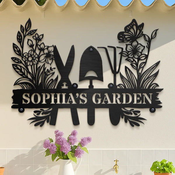 Gardening - Flower Vegetable Garden - Personalized Cutout Metal Sign