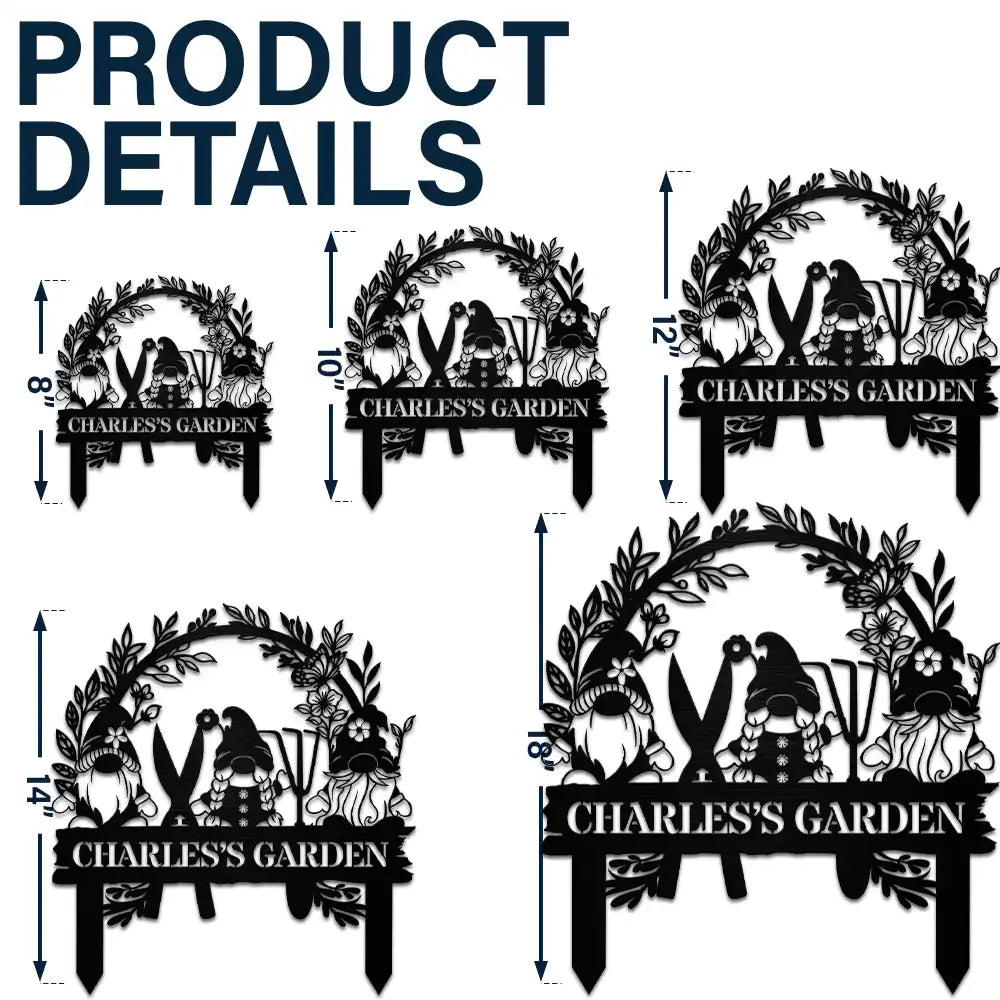 Gardening,Happy - Flower Vegetable Garden - Personalized Metal Garden Stake