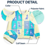 Happy,Dog Lovers - Flowers Toile Dog - Personalized Cardigan