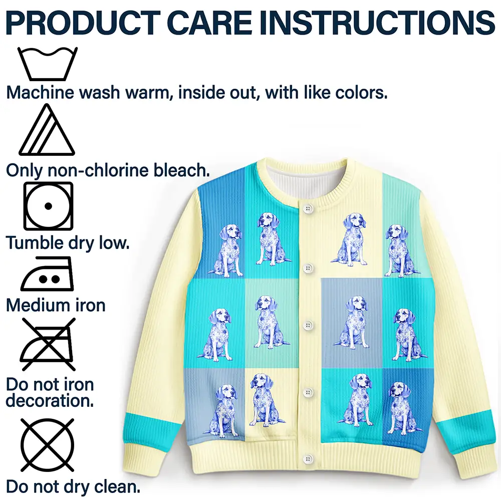 Happy,Dog Lovers - Flowers Toile Dog - Personalized Cardigan