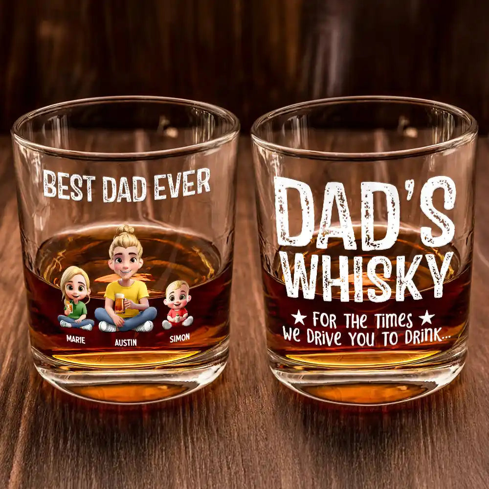 Gift For Father,Funny - For The Times We Drive - Personalized Whiskey Glass
