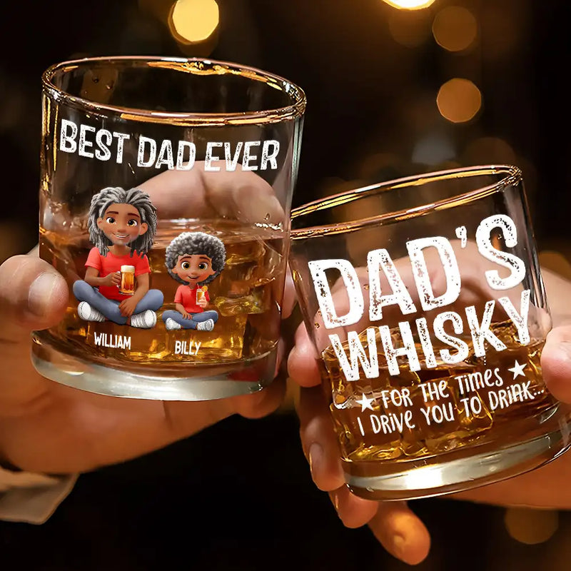 Gift For Father,Funny - For The Times We Drive - Personalized Whiskey Glass