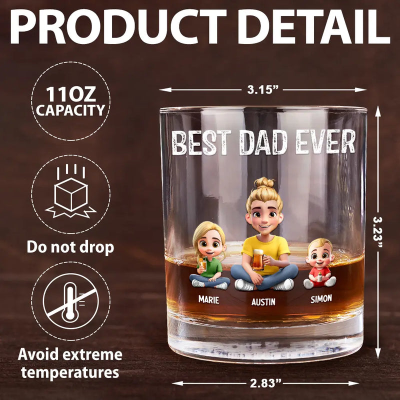 Gift For Father,Funny - For The Times We Drive - Personalized Whiskey Glass