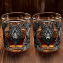 Gift For Yourself,Gift For Men,Happy - Forest Alpha Wolf Favorite Spirit Is Whiskey - Personalized Whiskey Glass