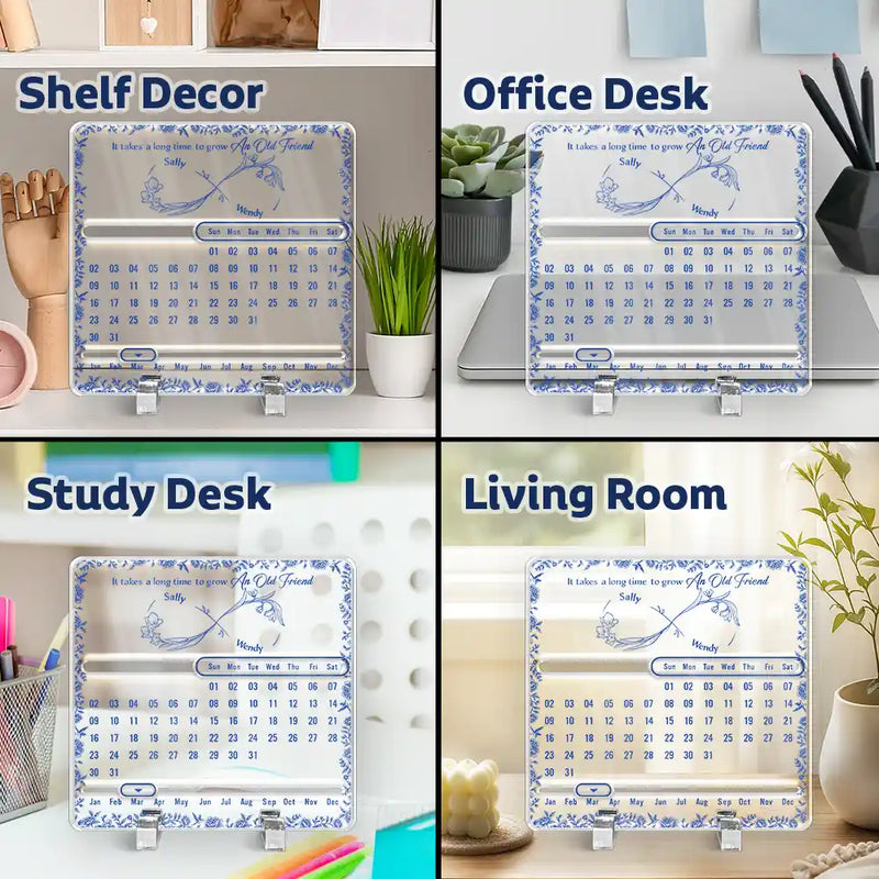 Gift For Bestie,Gift For Sisters,Gift For Mother,Mom - Daughters (Young),Christmas,Love - Forever Bound By Infinity - Personalized Acrylic Perpetual Desk Calendar