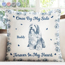 Pet Lovers,Pet Mom,Pet Dad,Pet Couple,Dog Lovers,Dog Mom,Dog Dad,Dog Couple,Cat Lovers,Cat Mom,Cat Dad,Cat Couple,Gift For Couples,Gift For Women,Gift For Men,Memorial,Sad - Forever In My Heart Toile Dog Cat Memorial - Personalized Pillow