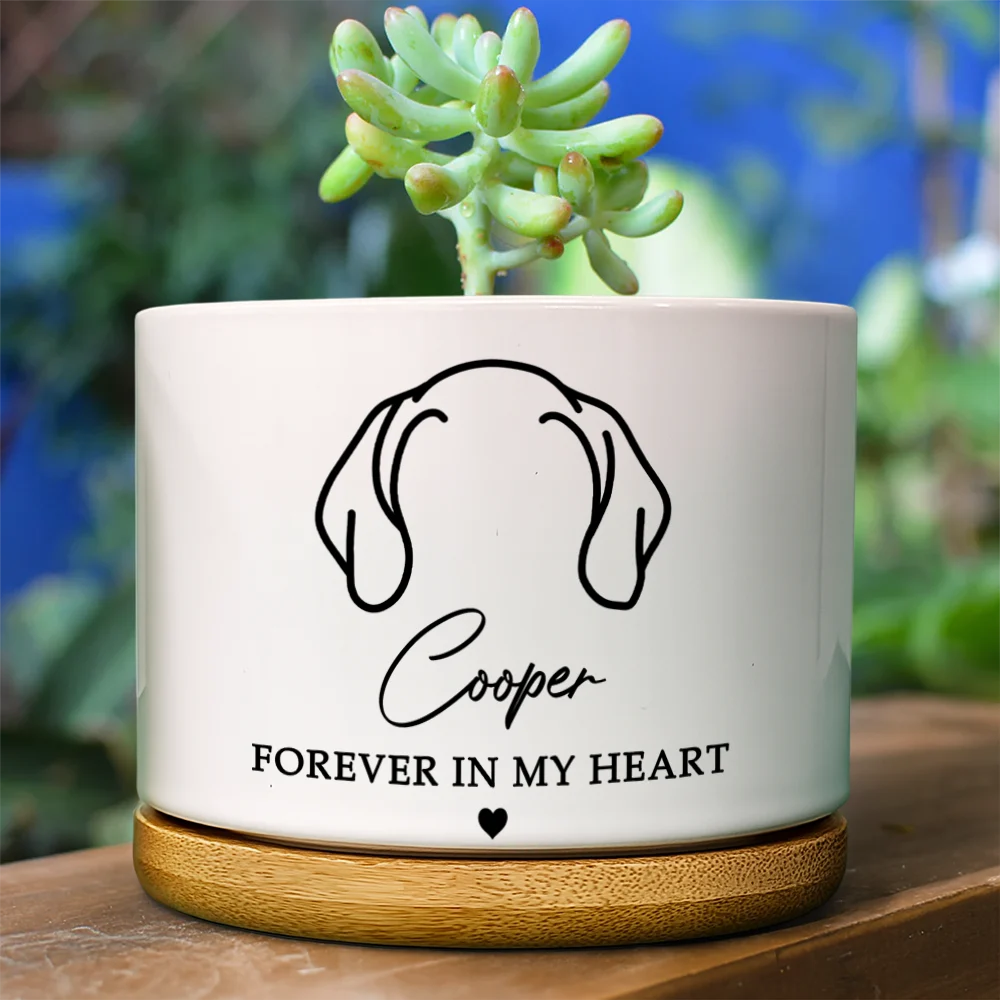 Forever In Our Hearts Memorial - Personalized Ceramic Plant Pot